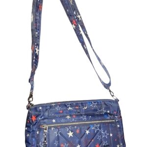 lug Navy Star-Print Crossbody Bag with Red & White Accents